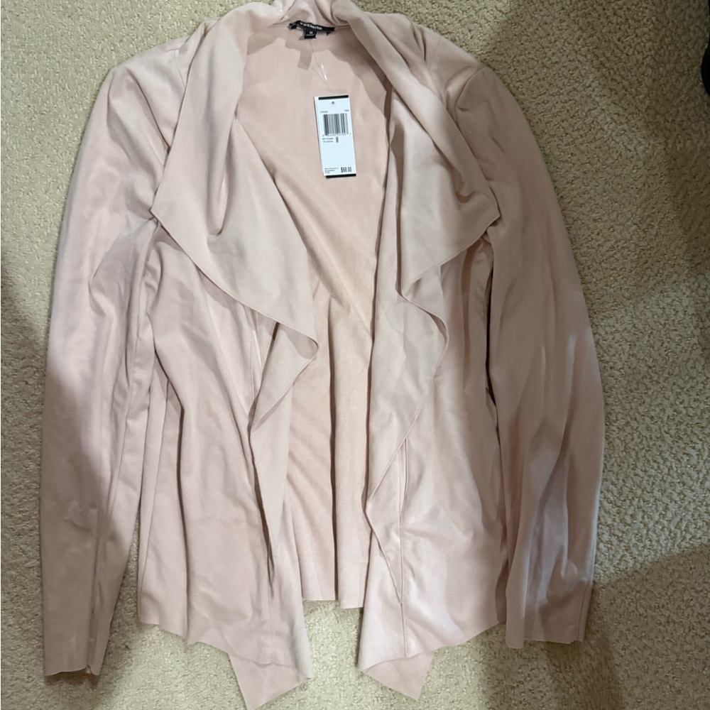 Premise Light Pink Drape Front Blazer